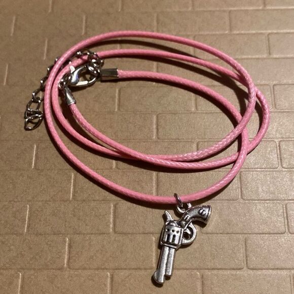 Minimalist, Stainless Steel Pistol Charm, With Adjustable Black Rope - Picture 3 of 11